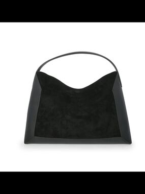 Scoop Faux Suede Hobo Tote Bag Black Large NWT Shoulder Bag Soft Slouchy